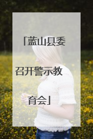 蓝山县委召开警示教育会