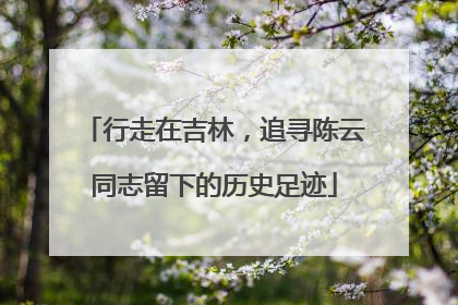 行走在吉林，追寻陈云同志留下的历史足迹