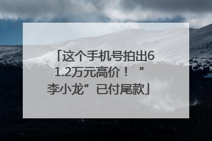这个手机号拍出61.2万元高价！“李小龙”已付尾款
