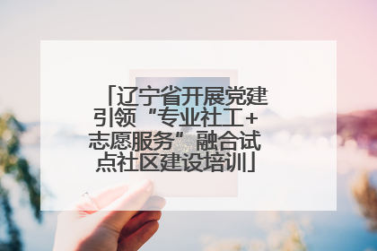 辽宁省开展党建引领“专业社工+志愿服务”融合试点社区建设培训
