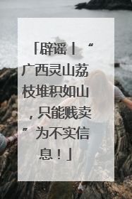 辟谣丨“广西灵山荔枝堆积如山，只能贱卖”为不实信息！