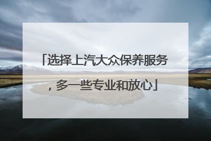 选择上汽大众保养服务，多一些专业和放心