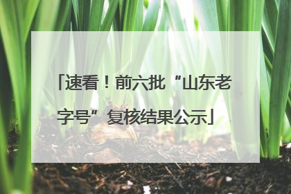 速看！前六批“山东老字号”复核结果公示