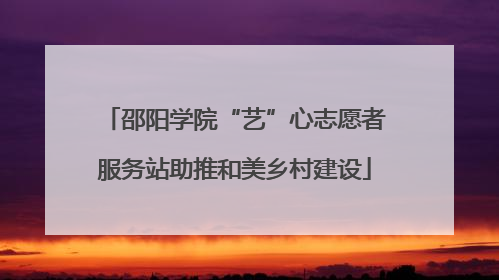 邵阳学院“艺”心志愿者服务站助推和美乡村建设