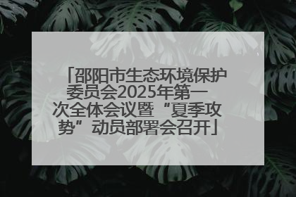 邵阳市生态环境保护委员会2025年第一次全体会议暨“夏季攻势”动员部署会召开
