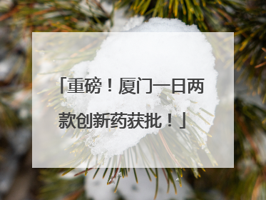 重磅！厦门一日两款创新药获批！
