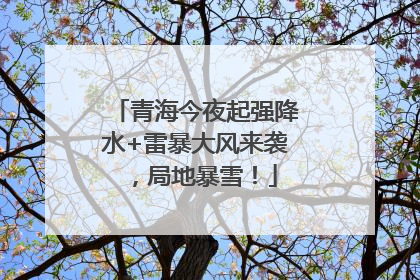 青海今夜起强降水+雷暴大风来袭，局地暴雪！