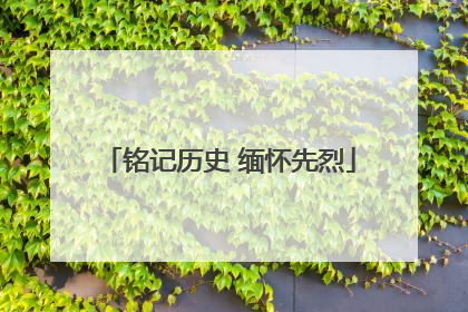 铭记历史 缅怀先烈