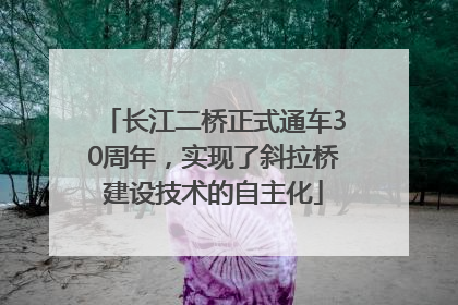 长江二桥正式通车30周年，实现了斜拉桥建设技术的自主化