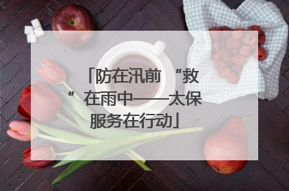 防在汛前 “救”在雨中——太保服务在行动