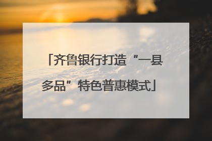 齐鲁银行打造“一县多品”特色普惠模式