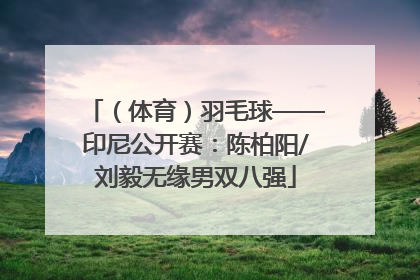 （体育）羽毛球——印尼公开赛：陈柏阳/刘毅无缘男双八强