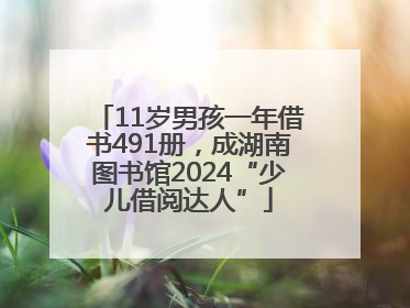 11岁男孩一年借书491册，成湖南图书馆2024“少儿借阅达人”