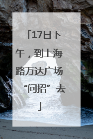 17日下午，到上海路万达广场“问招”去