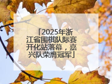 2025年浙江省围棋队际赛开化站落幕，嘉兴队荣膺冠军