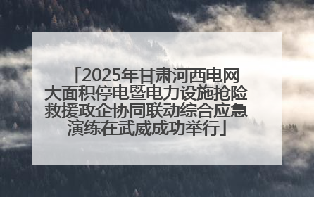2025年甘肃河西电网大面积停电暨电力设施抢险救援政企协同联动综合应急演练在武威成功举行