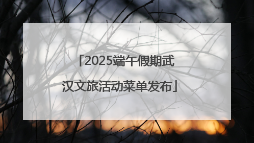 2025端午假期武汉文旅活动菜单发布