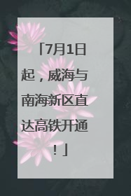 7月1日起，威海与南海新区直达高铁开通！